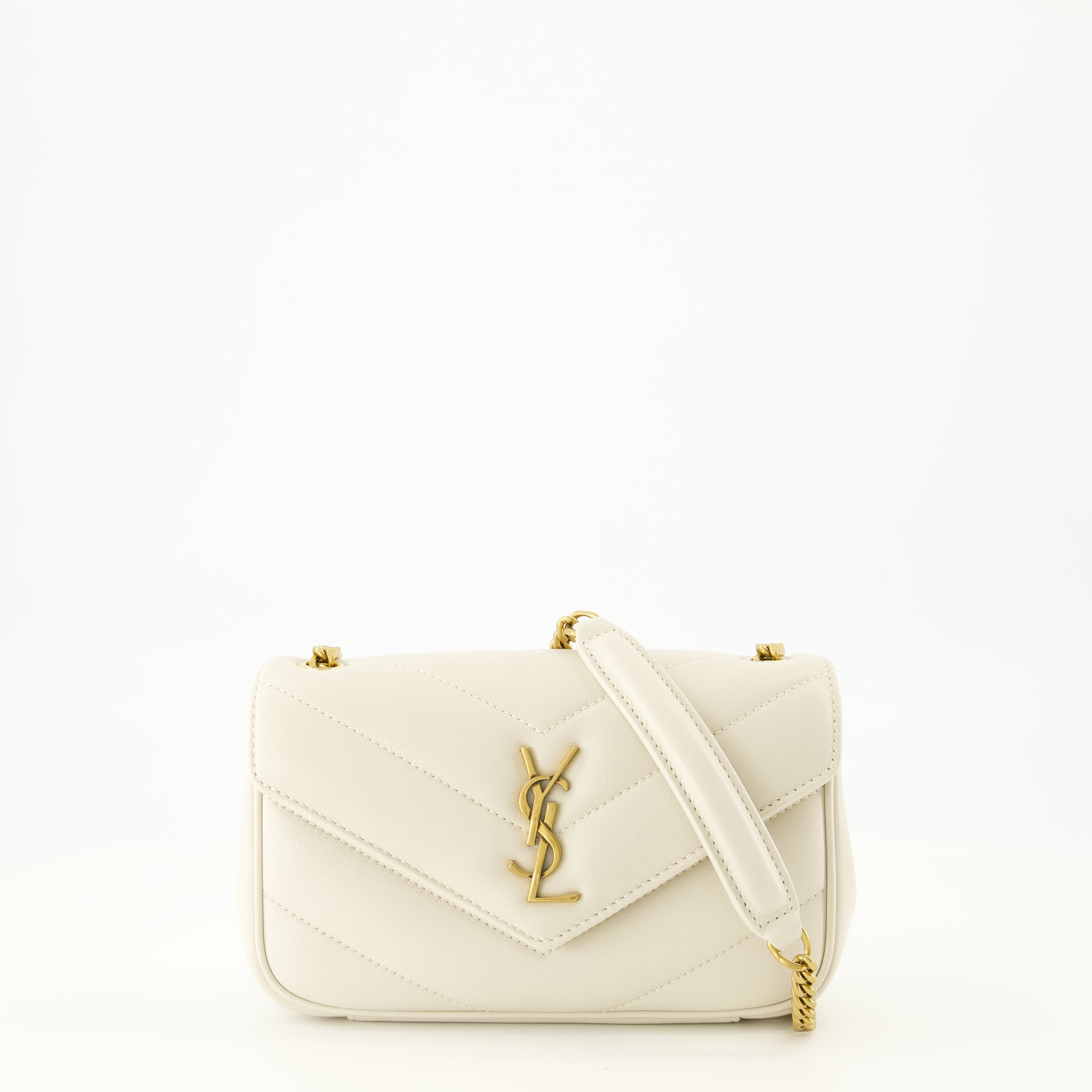 Image de l'article Sac Loulou mini blanc de la marque Saint Laurent pour Femme - Saison Printemps-Été 2026 - Vue de Face