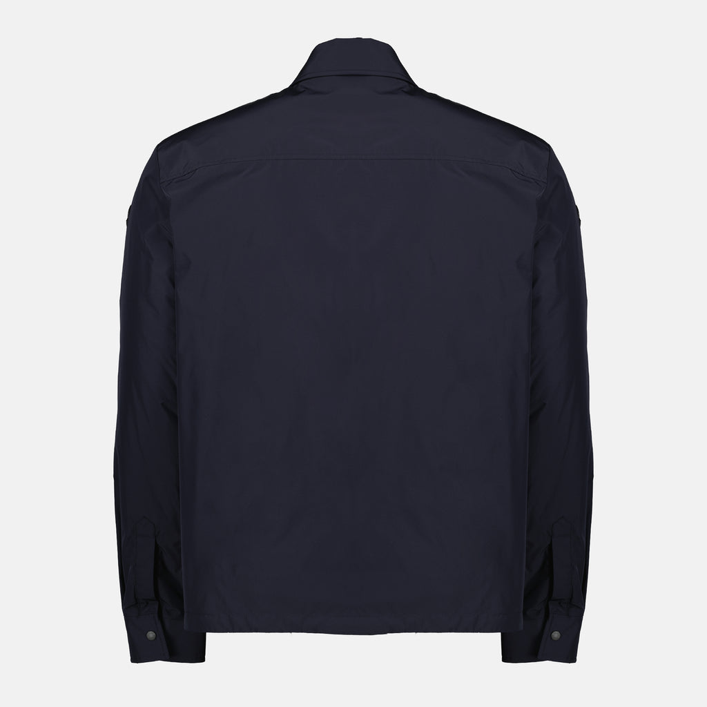 Image of the Tollymore navy blue shirt jacket from the brand Moncler for Men - Spring-Summer 2026 - Back View