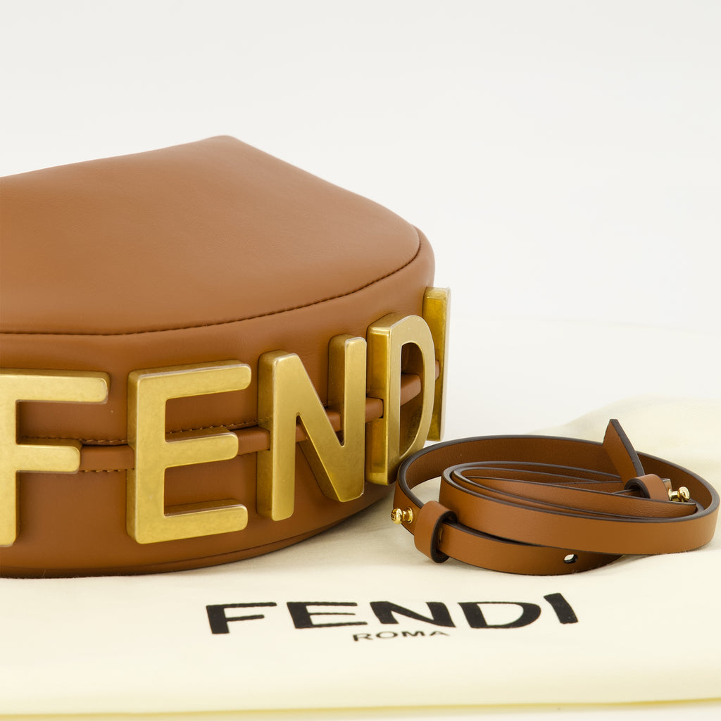 Sacs à main et épaule Fendigraphy Mini Brown Leather Bag Fendi Marron Femme