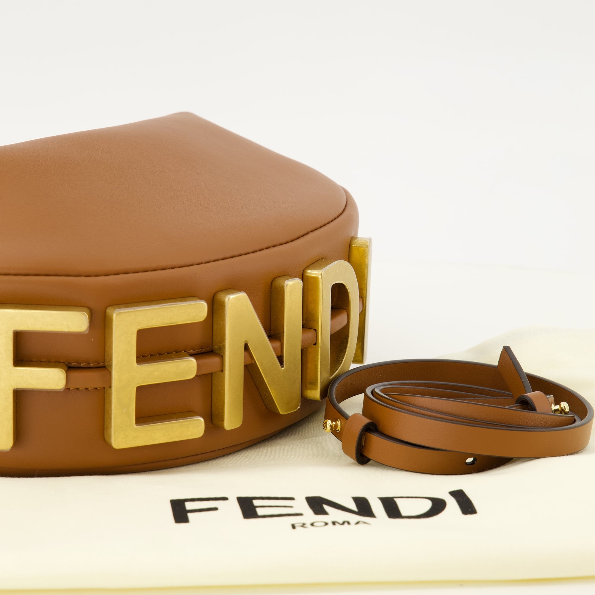 Sacs à main et épaule Fendigraphy Mini Brown Leather Bag Fendi Marron Femme