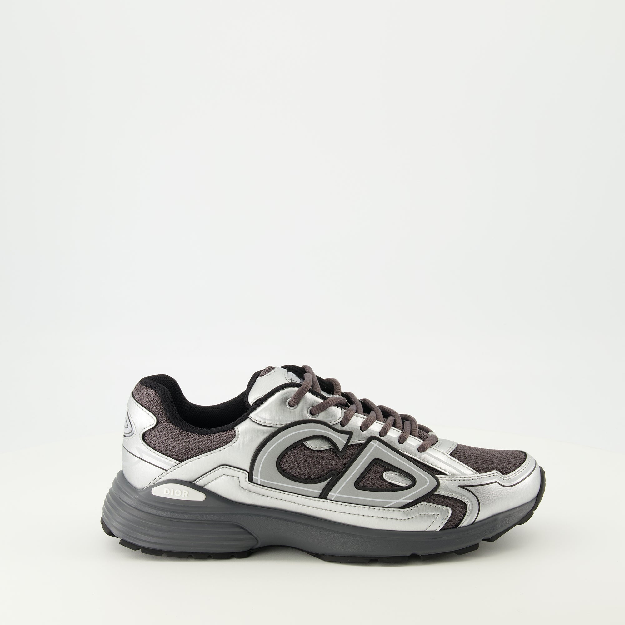 Bild des B30 Sneakers in Grau und Schwarz von Dior für Herren - Herbst-Winter-Saison 2025 - Rechte Seitenansicht