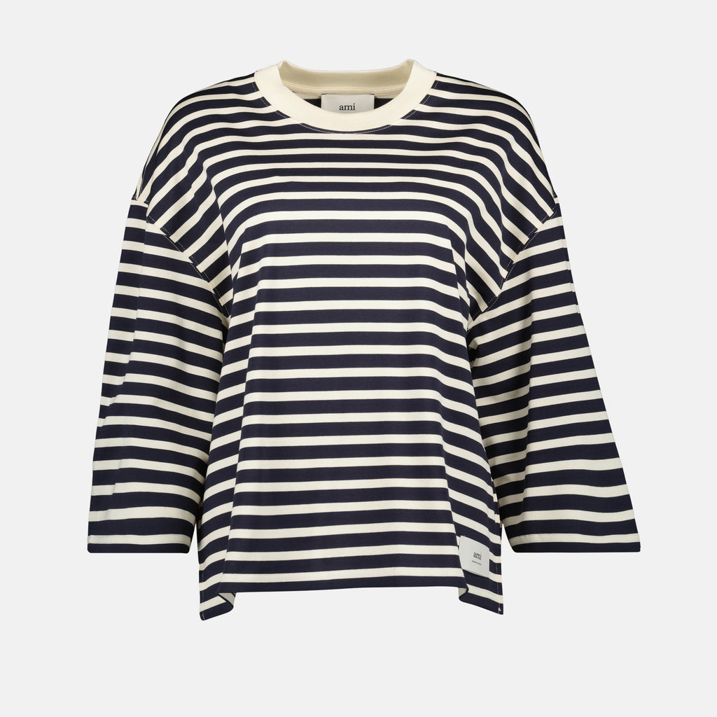T-shirts Striped T-shirt Ami PARIS Dark blue Unisex