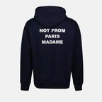 Sweatshirts Navy Blue Slogan Hoodie Drole De Monsieur Dark blue Homme