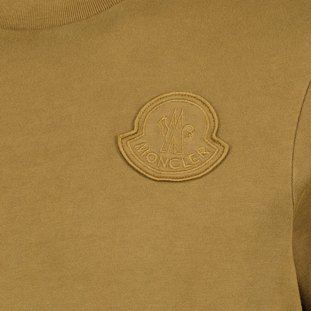 Image de l'article T-shirt à logo brodé marron de la marque Moncler pour Homme - Saison Printemps-Été 2026 - Vue détaillée_1