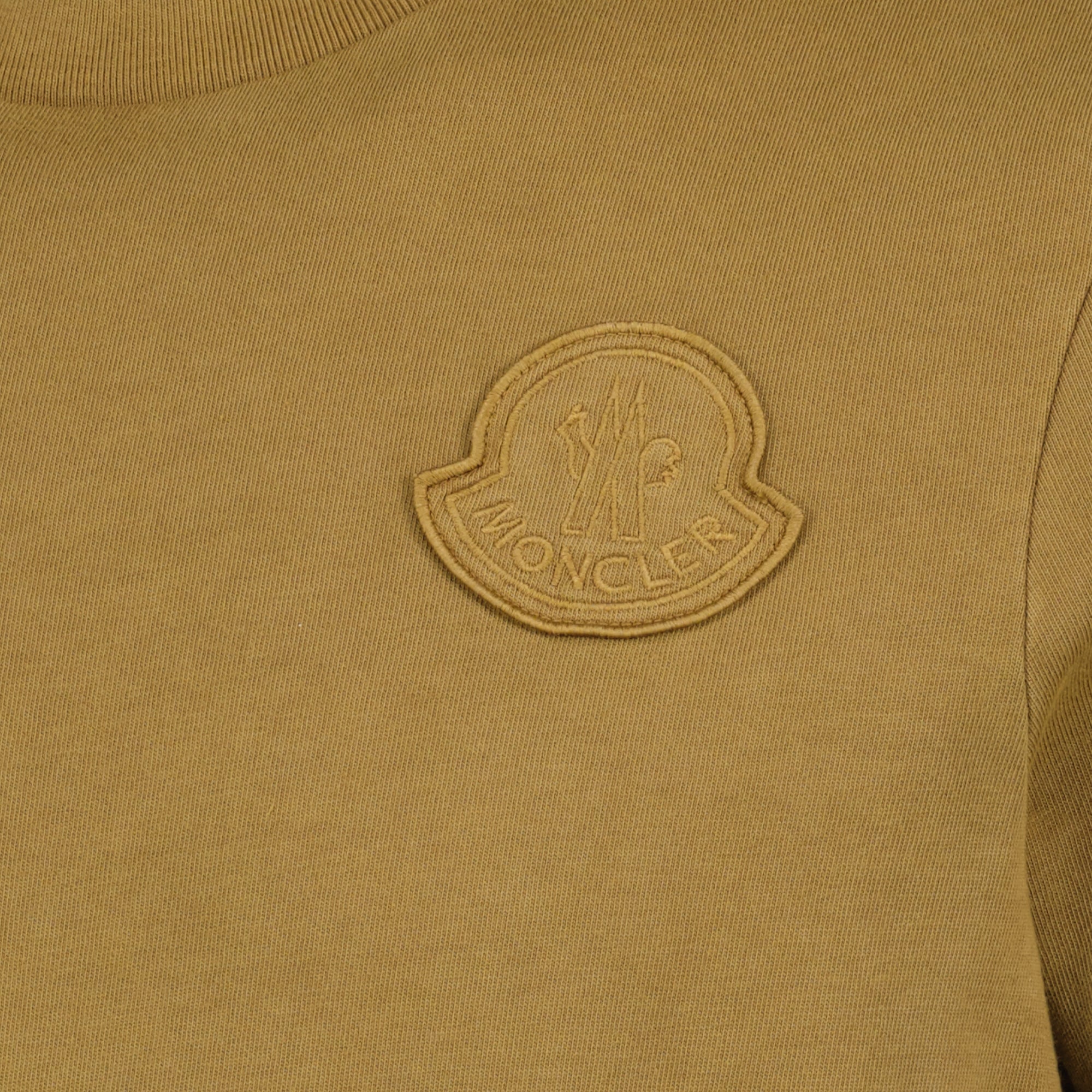 Image de l'article T-shirt à logo brodé marron de la marque Moncler pour Homme - Saison Printemps-Été 2026 - Vue détaillée_1