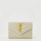 Imagen de la cartera Cassandre blanca de la marca Saint Laurent para Mujer - Temporada Primavera-Verano 2026 - Vista Frontal