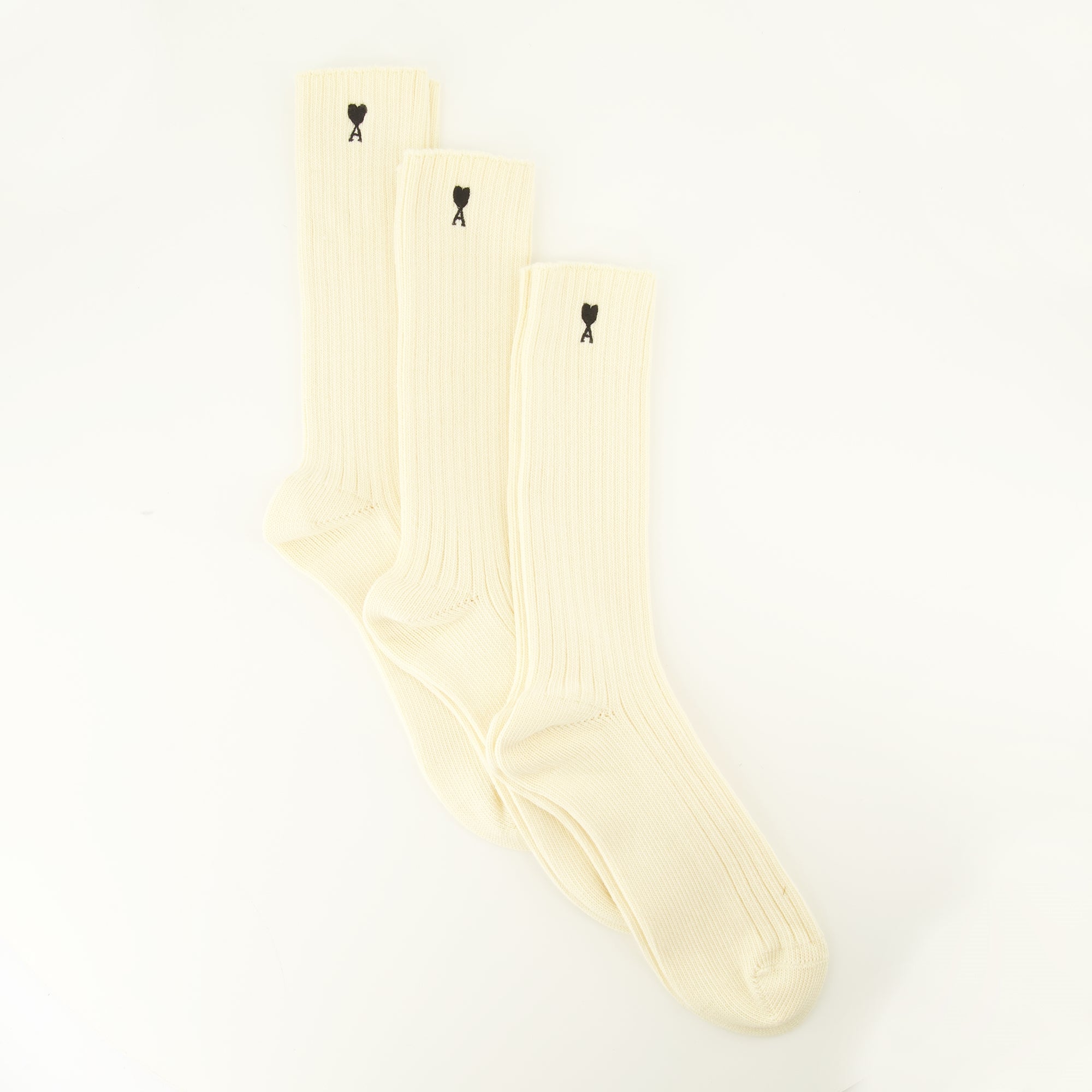 Sous-vêtements et homewear Set of 3 AMI Heart Socks in Beige Cotton Ami PARIS Beige Unisexe