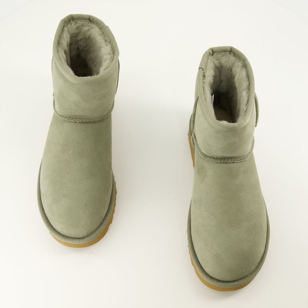 Bottines Stivali Classic Mini II Verdi Ugg Vert Femme