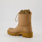 Bottines Kickstream Regenstiefel Moncler Beige Femme