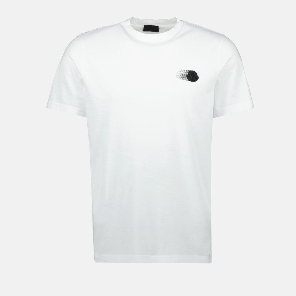 T-shirt T-shirt con stampa del logo sfumato Moncler Bianco Homme