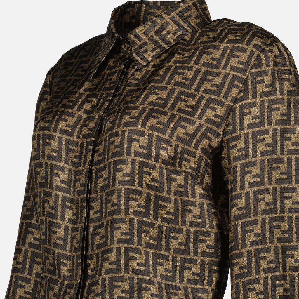 シャツ Chemise FF en soie Fendi 茶色 Femme