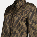 シャツ Chemise FF en soie Fendi 茶色 Femme
