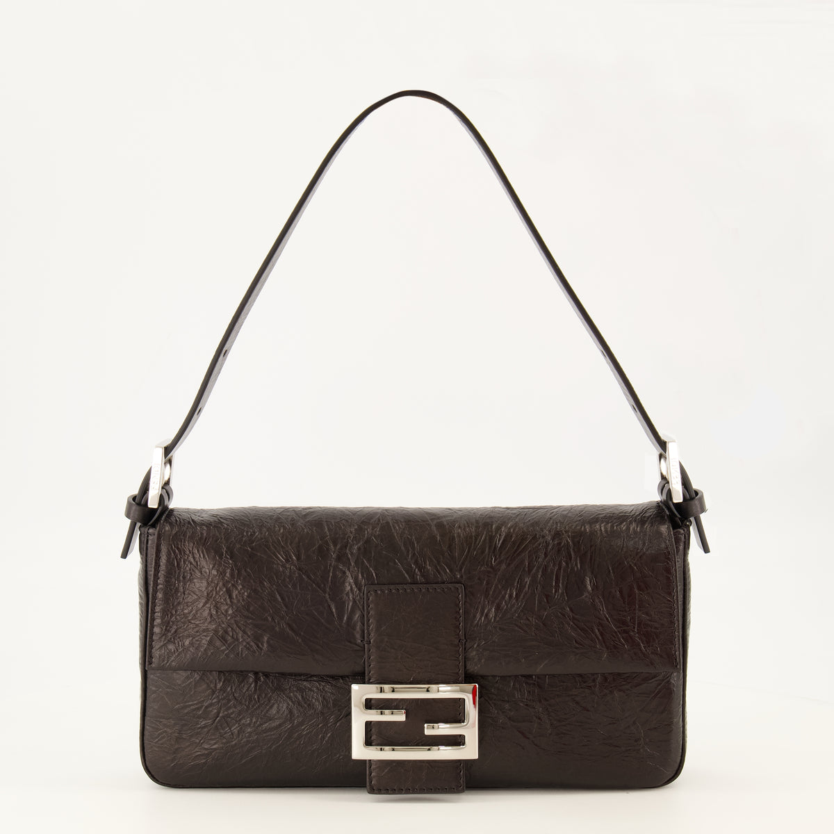 Sacs à main et épaule Schwarze Texturierte Leder Baguette® Tasche Fendi Noir Femme