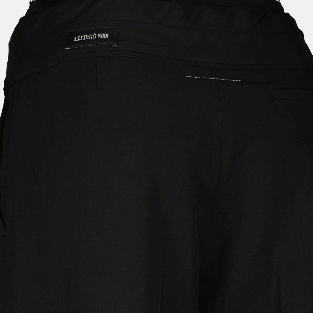 Pantalons Pantalones de Lana Negros de Cintura Alta Mm6 Noir Femme