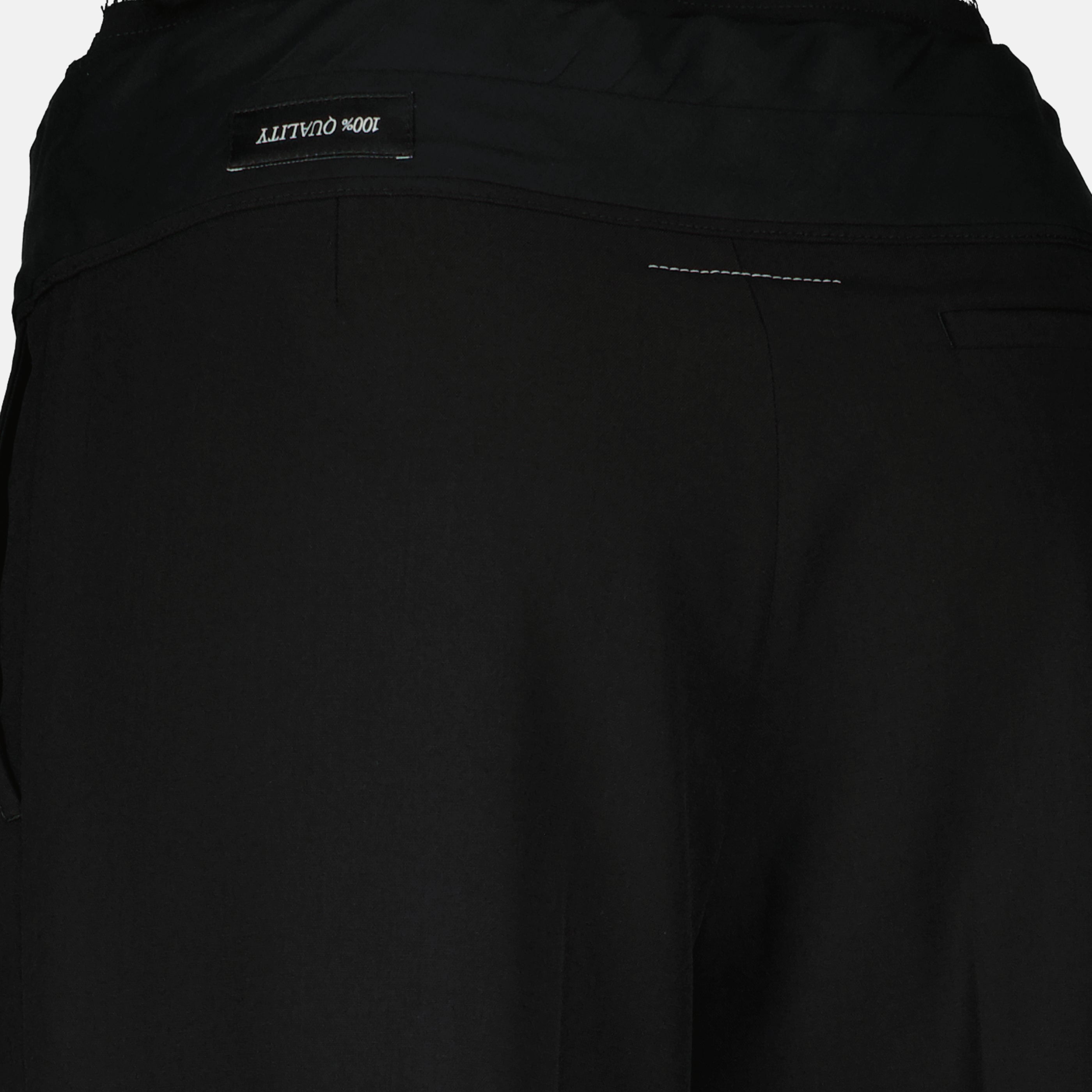 Pantalons 검은색 울 하이웨이스트 팬츠 Mm6 Noir Femme