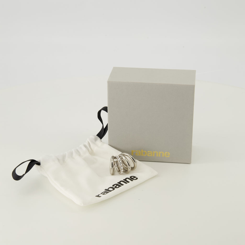 Immagine del orecchino Punk con cristalli argentati del marchio Rabanne per Donna - Collezione Primavera-Estate 2026 - Vista Dettagliata_3