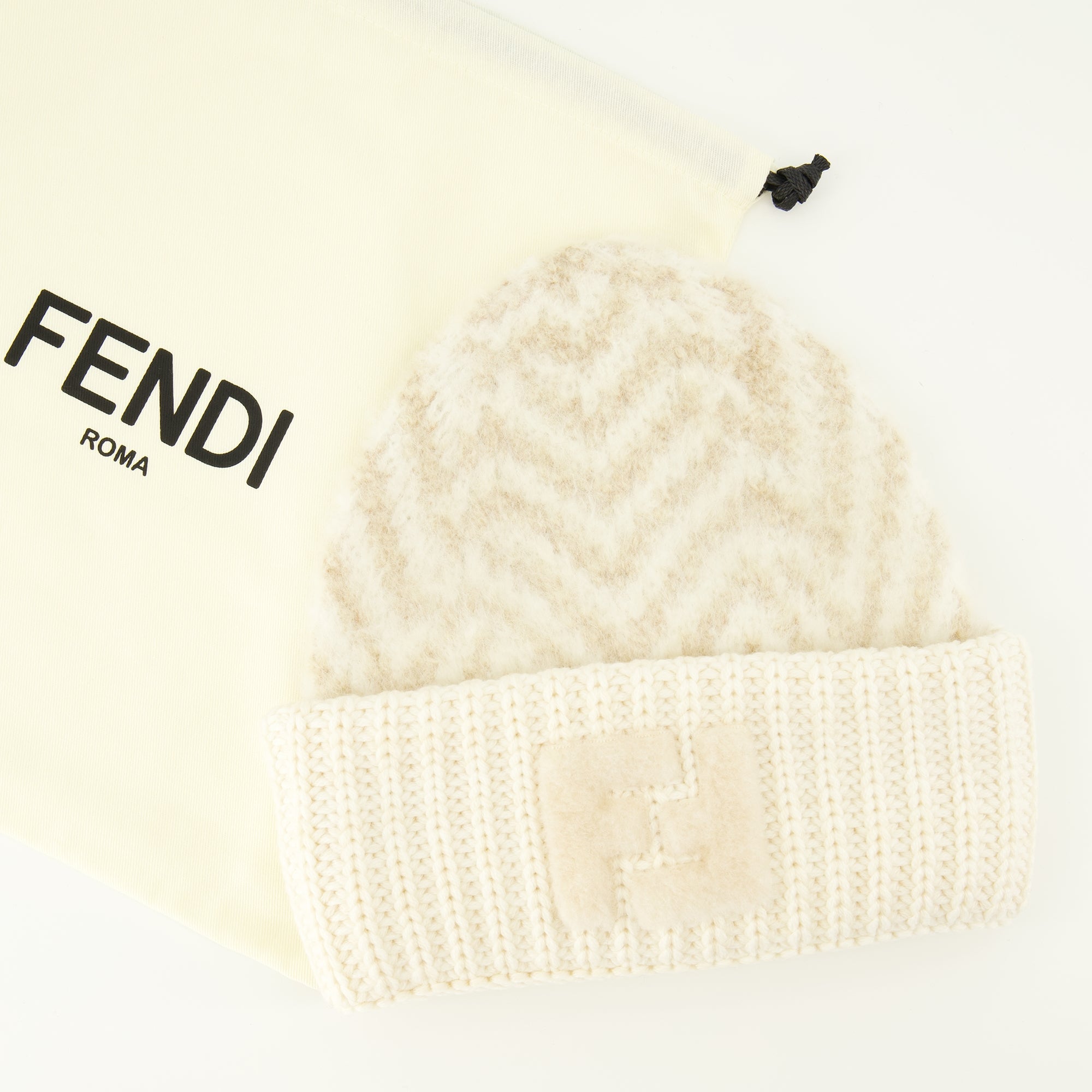 Fendi 여성용 화이트 울 모자의 이미지 - 2025 가을-겨울 시즌 - 상세 보기_2