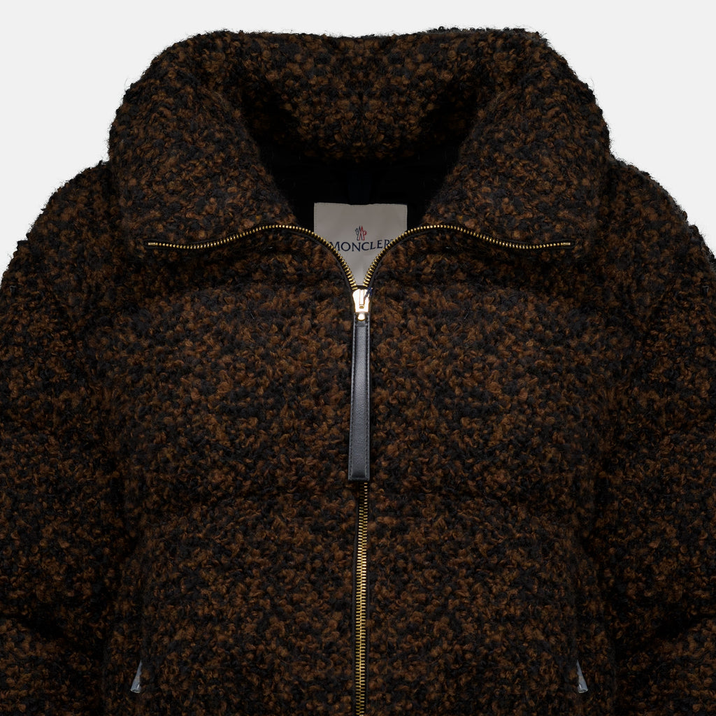 Manteaux Casaco de Pena em Tweed Trascendance Moncler Marron Femme