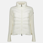 Vestes Weißer Bi-Material Cardigan Moncler Blanc Femme