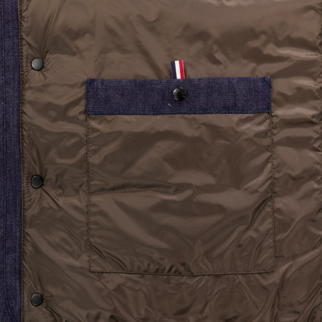 Vestes Doudoune sans manches Liorane en denim Moncler Bleu foncé Homme