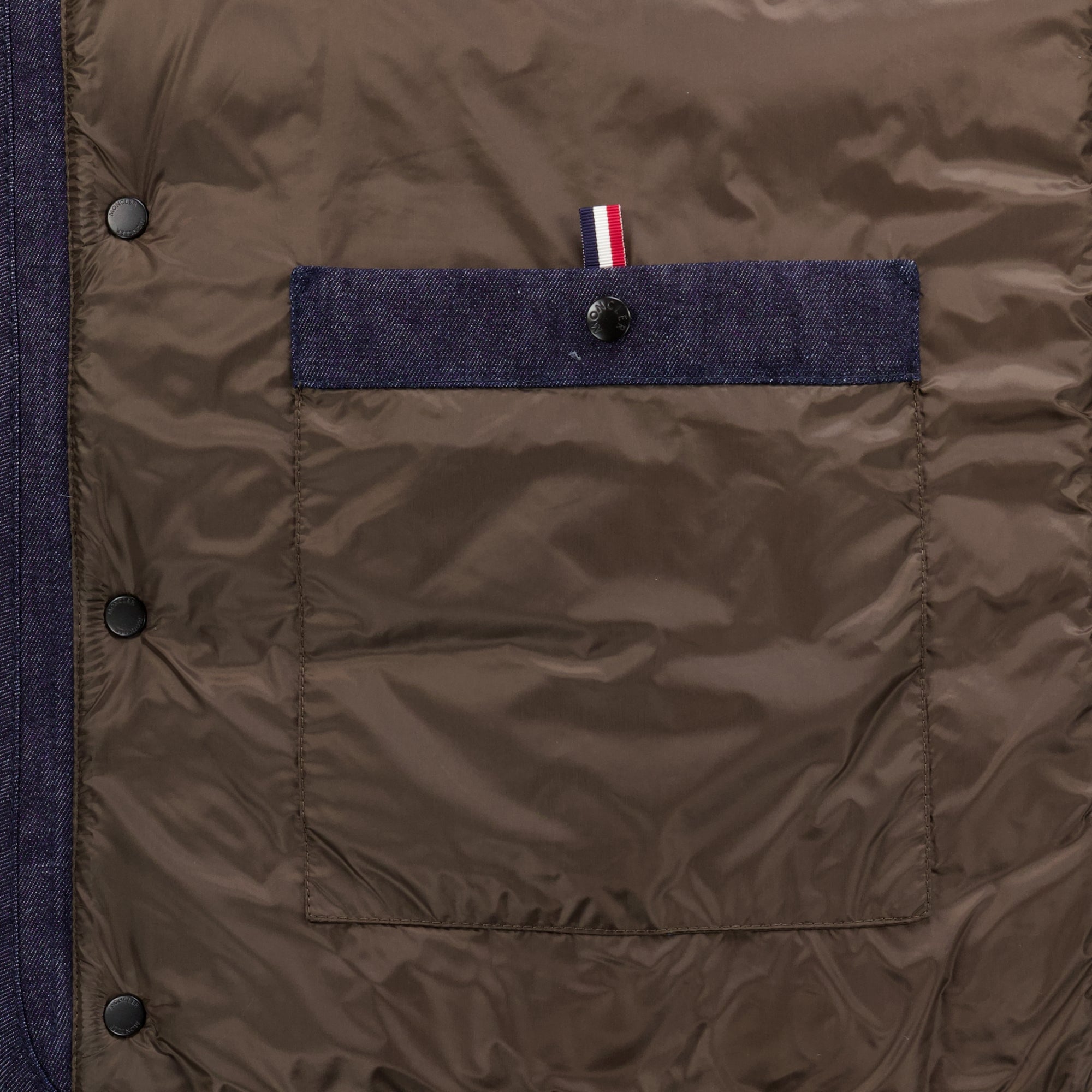 Vestes Chaleco Puffer Sin Mangas Liorane de Denim Moncler Bleu foncé Homme