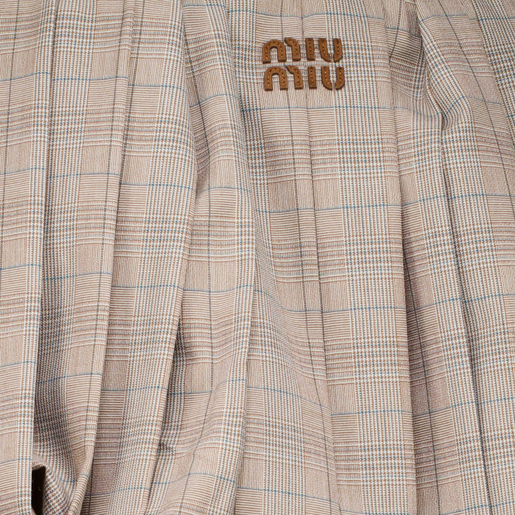 Jupes Mini falda abullonada a cuadros marrón Miu Miu Marron Femme