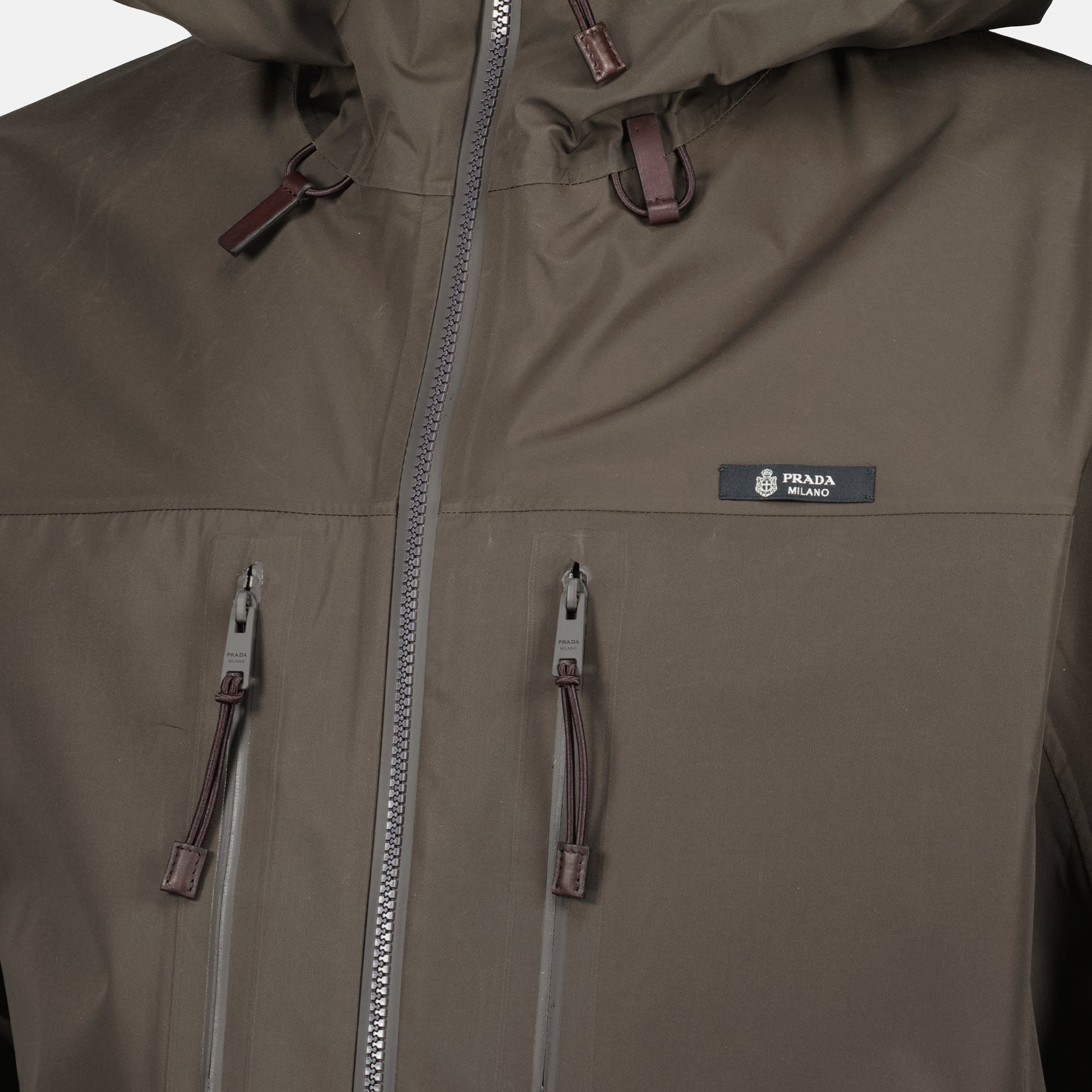 Vestes Veste en tissu technique marron Prada Marron Homme