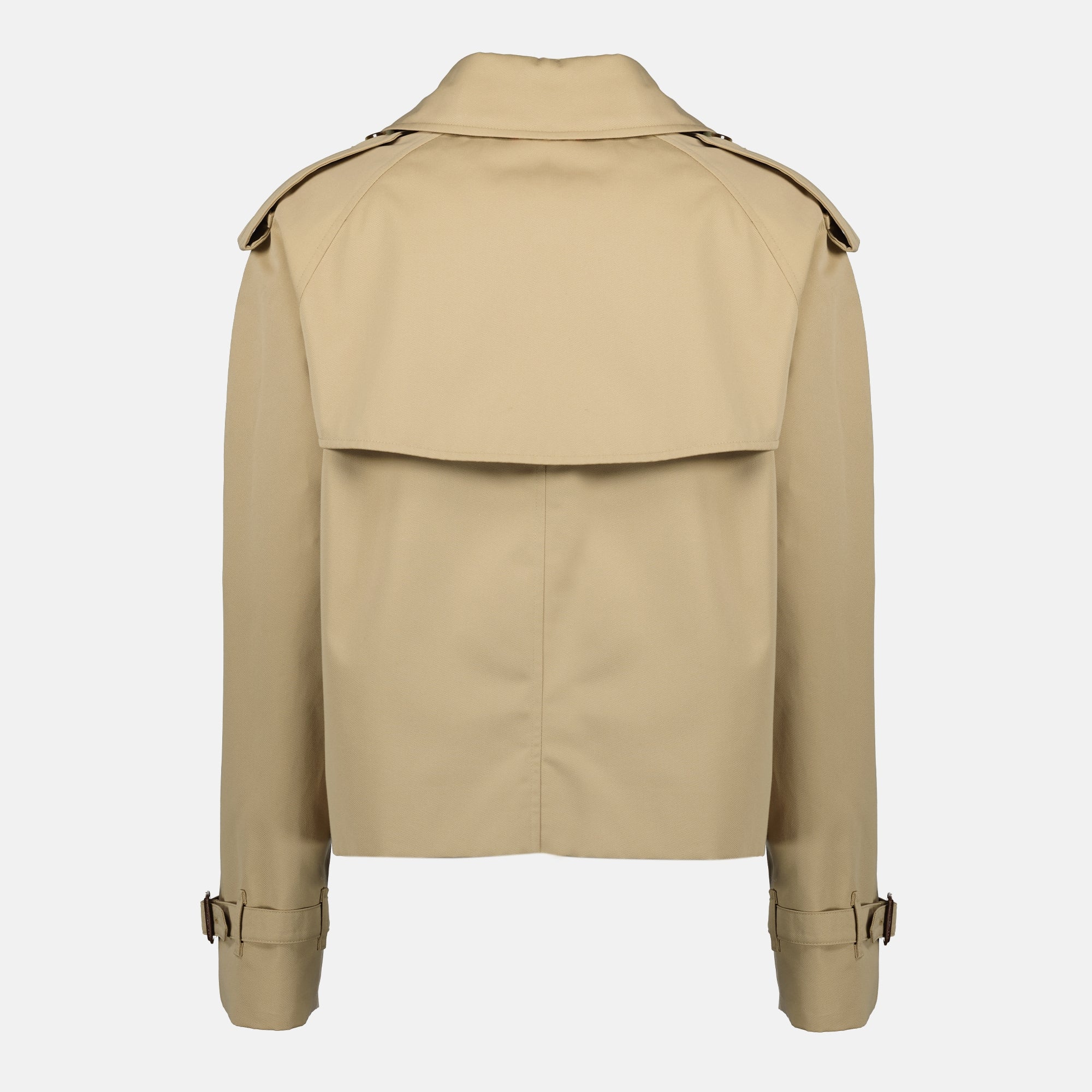 Bild des Artikels Kurze beige Trenchcoat von Burberry für Damen - Frühjahr-Sommer 2026 - Rückansicht