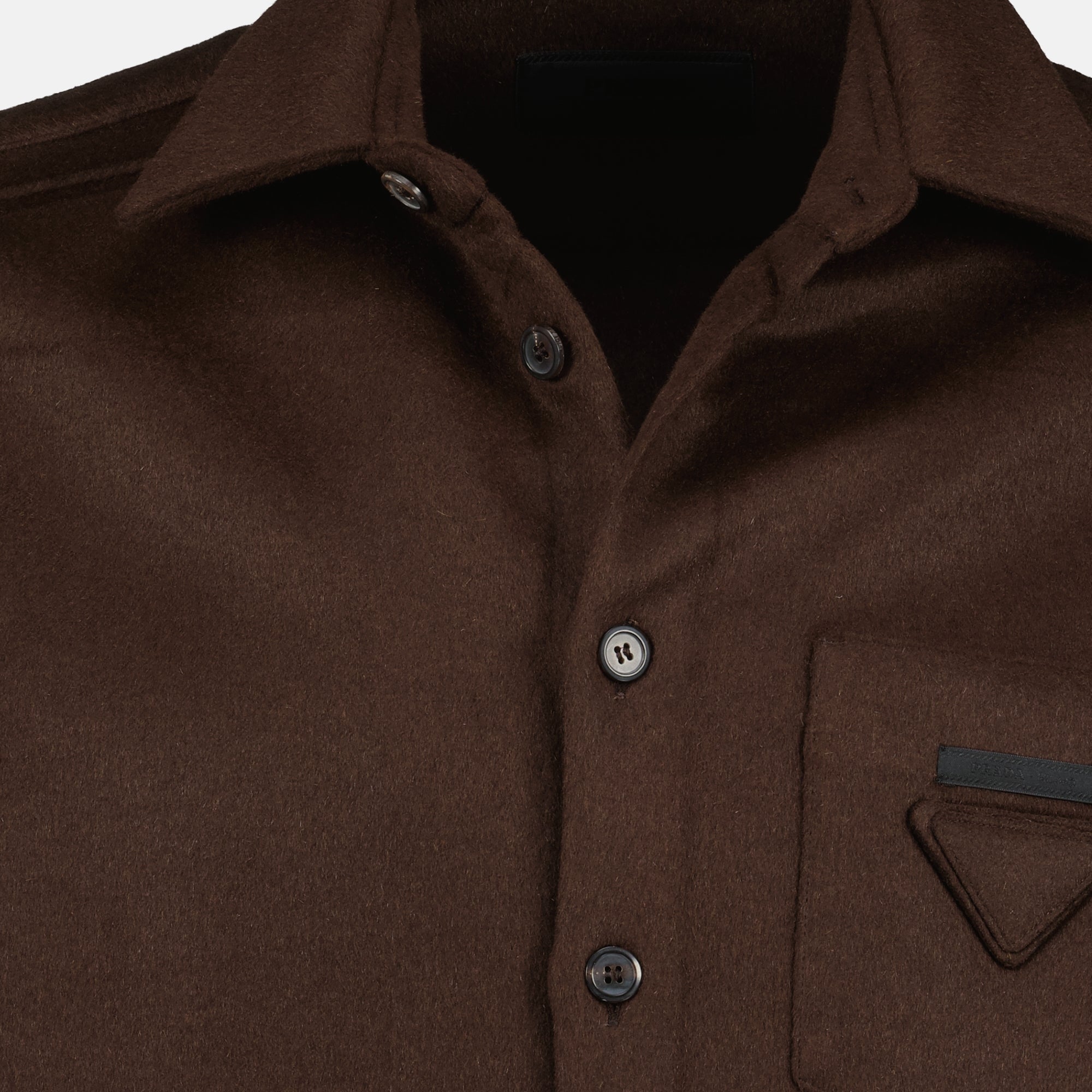 Chemises Wool Shirt Prada Marron Homme