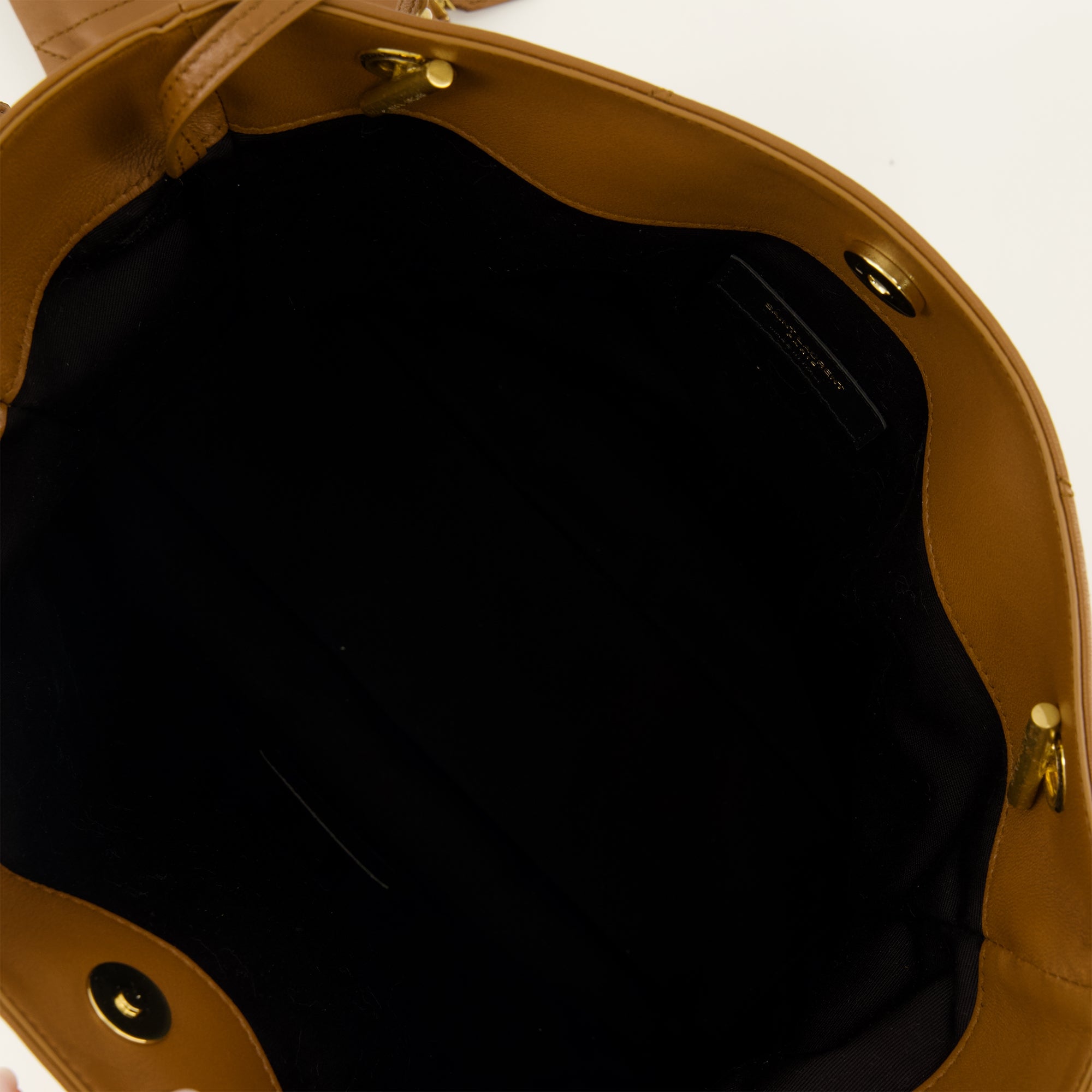 Sacs seau 제이미 갈색 가죽 쇼핑백 Saint Laurent Marron Femme