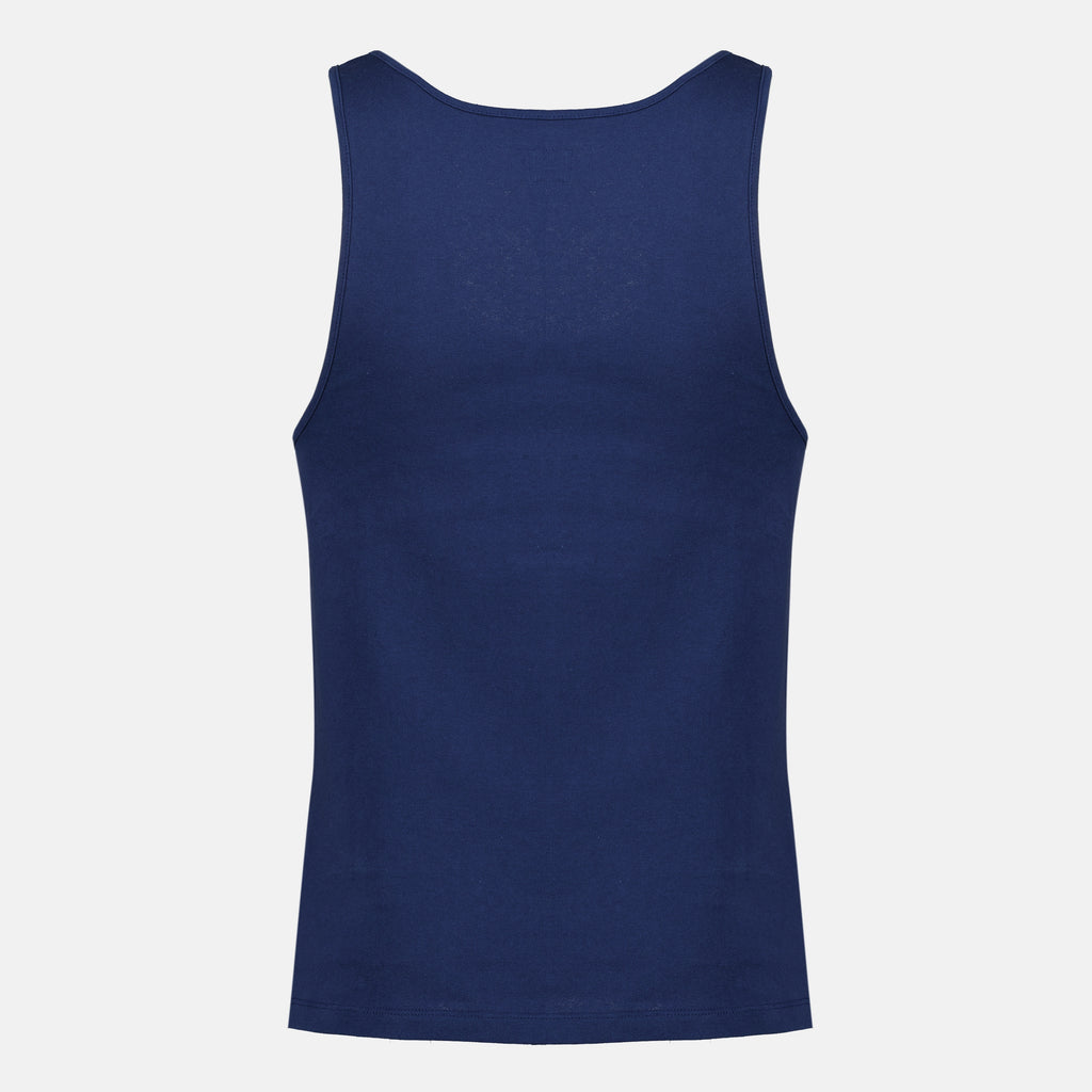 Image de l'article Débardeur Cassandre en coton bleu marine de la marque Saint Laurent pour Homme - Saison Printemps-Été 2026 - Vue de Dos