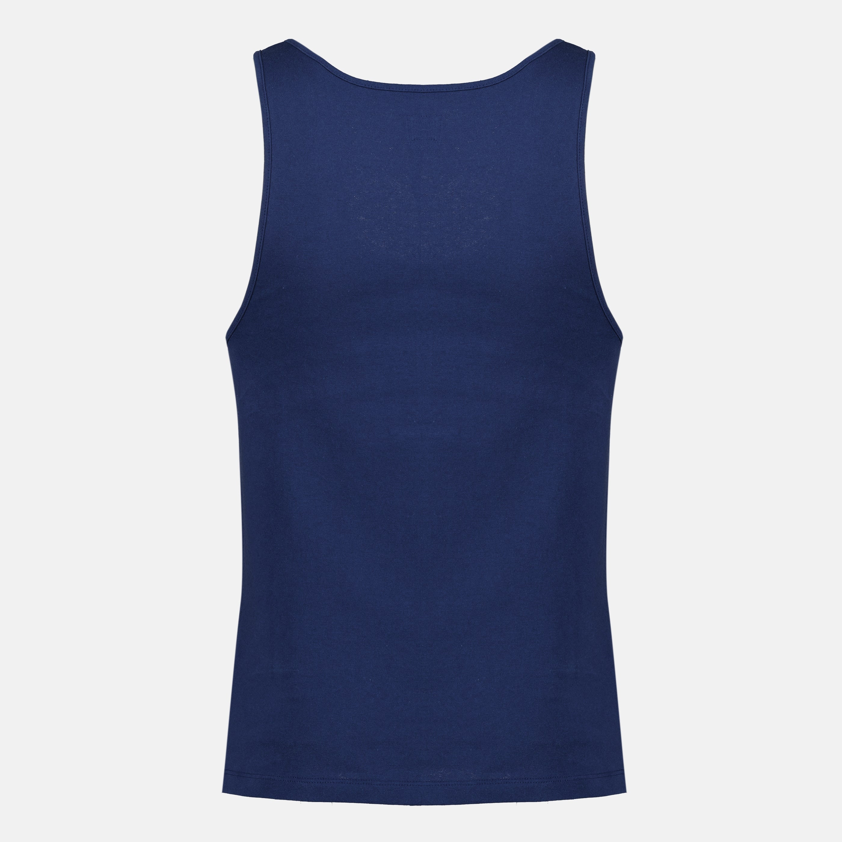 Image de l'article Débardeur Cassandre en coton bleu marine de la marque Saint Laurent pour Homme - Saison Printemps-Été 2026 - Vue de Dos