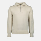Knitwear Zip Collar Sweater Courrèges Beige Homme