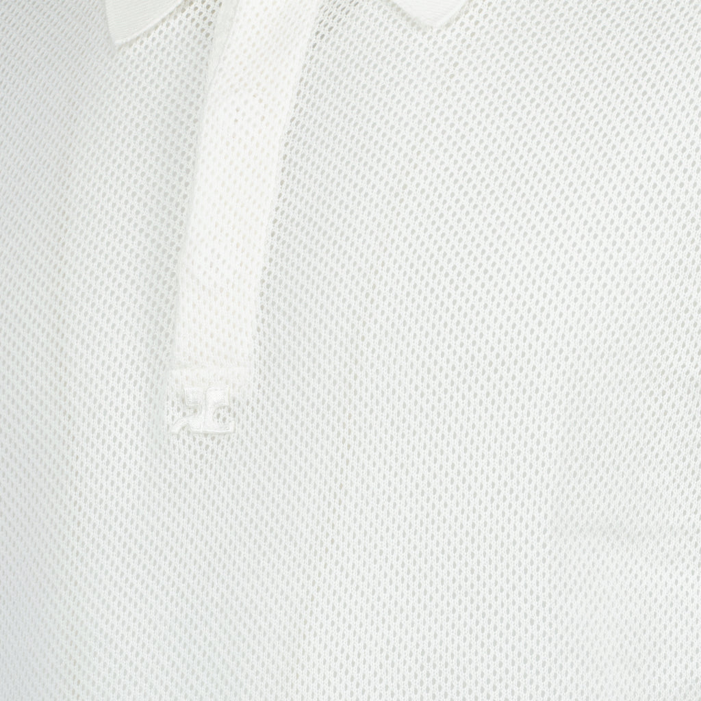 Polos Polo em Malha Courrèges Branco Homme