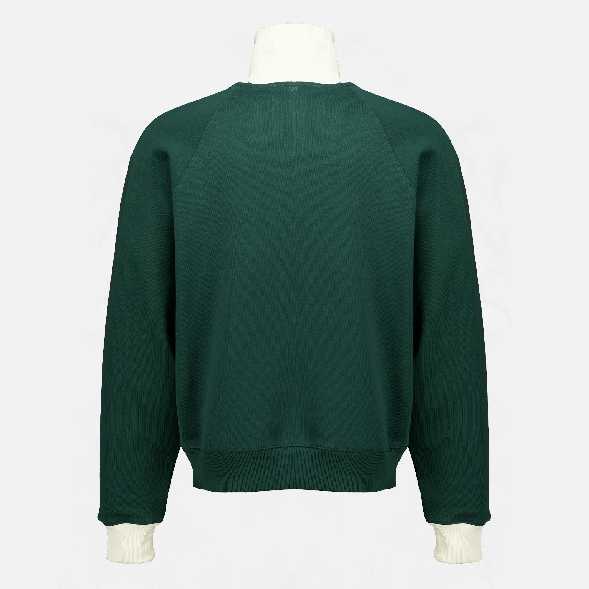 Sweatshirts Giacca in Cotone Verde con Zip Ami PARIS Vert Unisexe