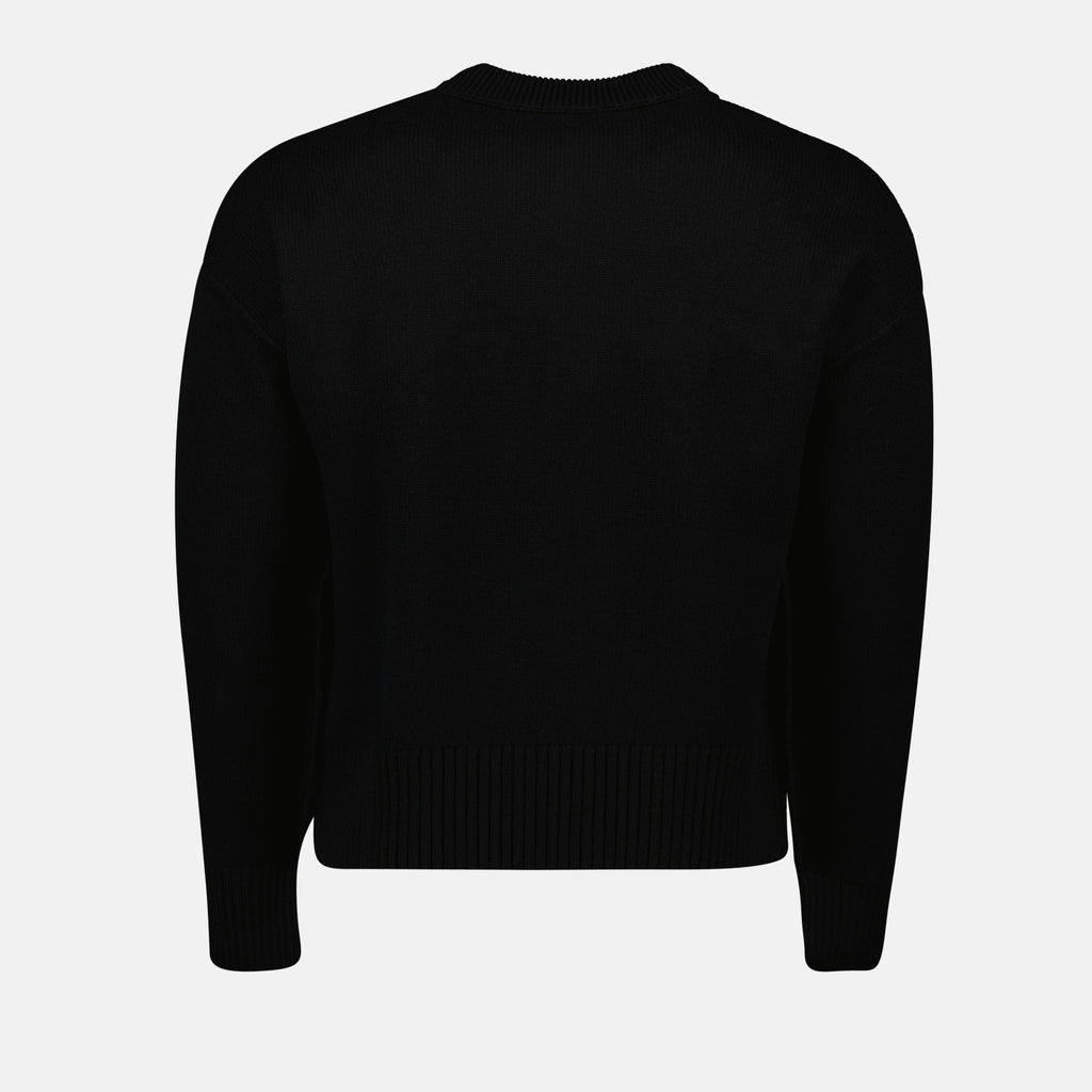 Maille Pull Ami de coeur oversize Ami PARIS Noir Unisexe