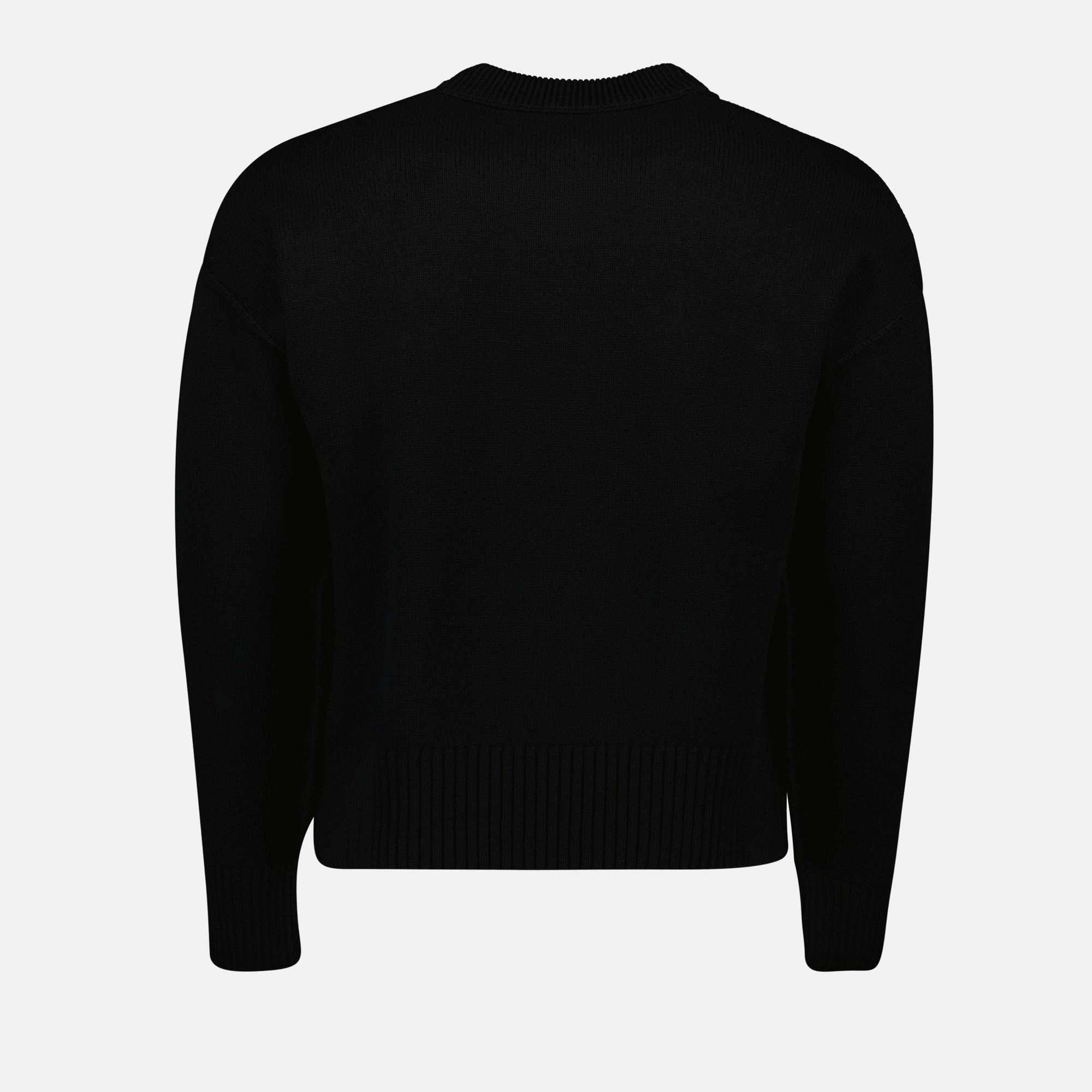 Maille Pull Ami de coeur oversize Ami PARIS Noir Unisexe