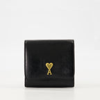 Kleine lederwaren Lederbörse Paris Paris Ami PARIS Schwarz Unisex