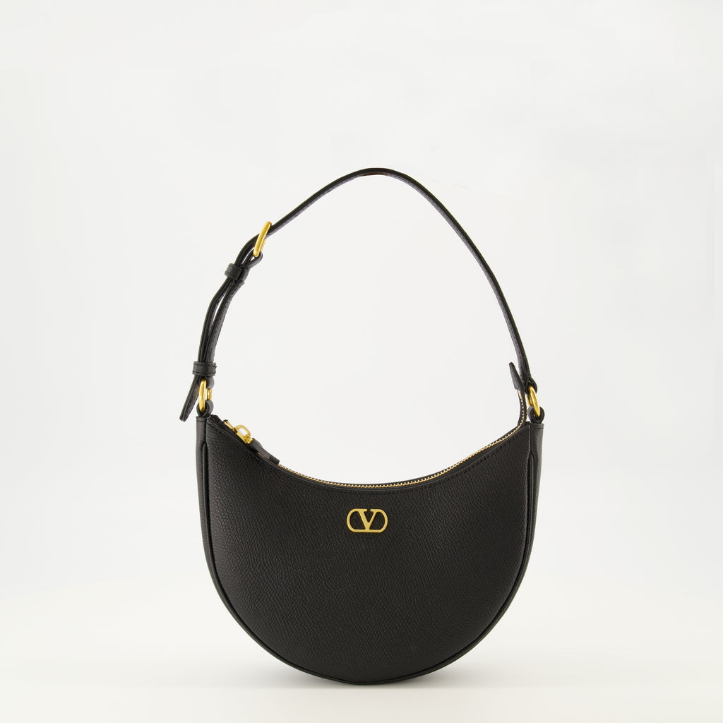Sacs à main et épaule Mini sac Hobo en cuir noir Valentino Garavani Noir Femme