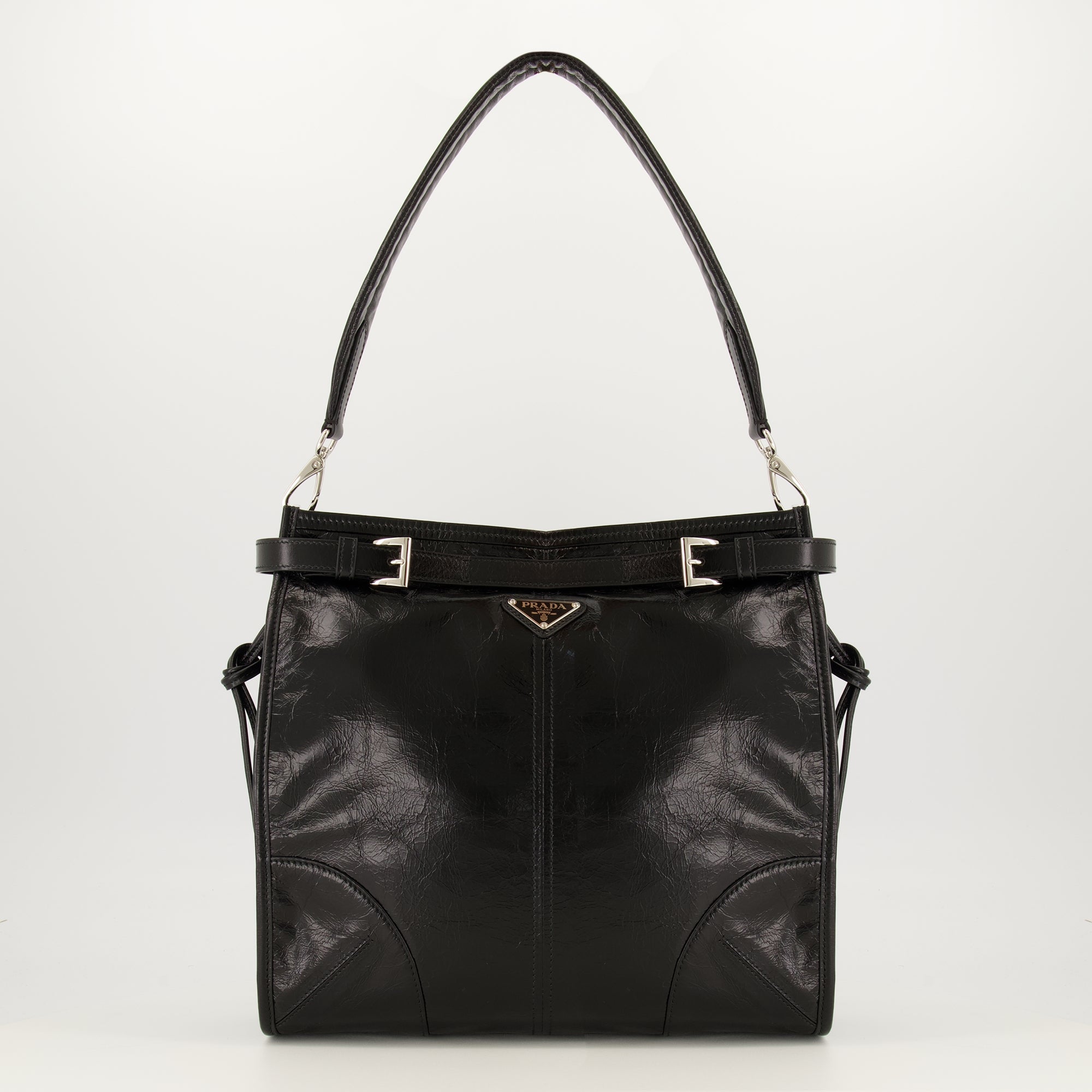 Sacs bandoulière 보니 블랙 가죽 가방 Prada Noir Homme