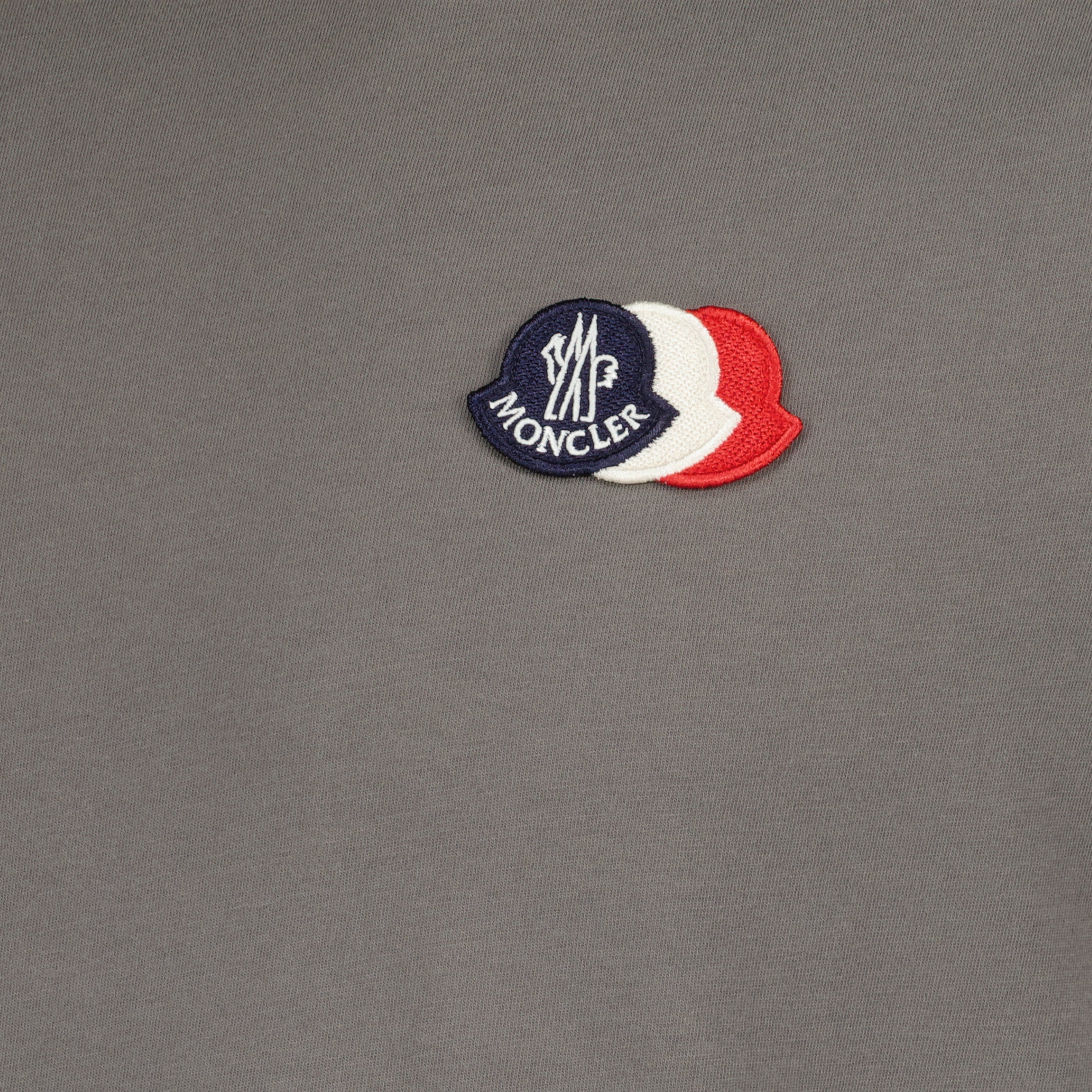 T-shirts T-shirt en coton à logo tricolore gris Moncler Gris Homme