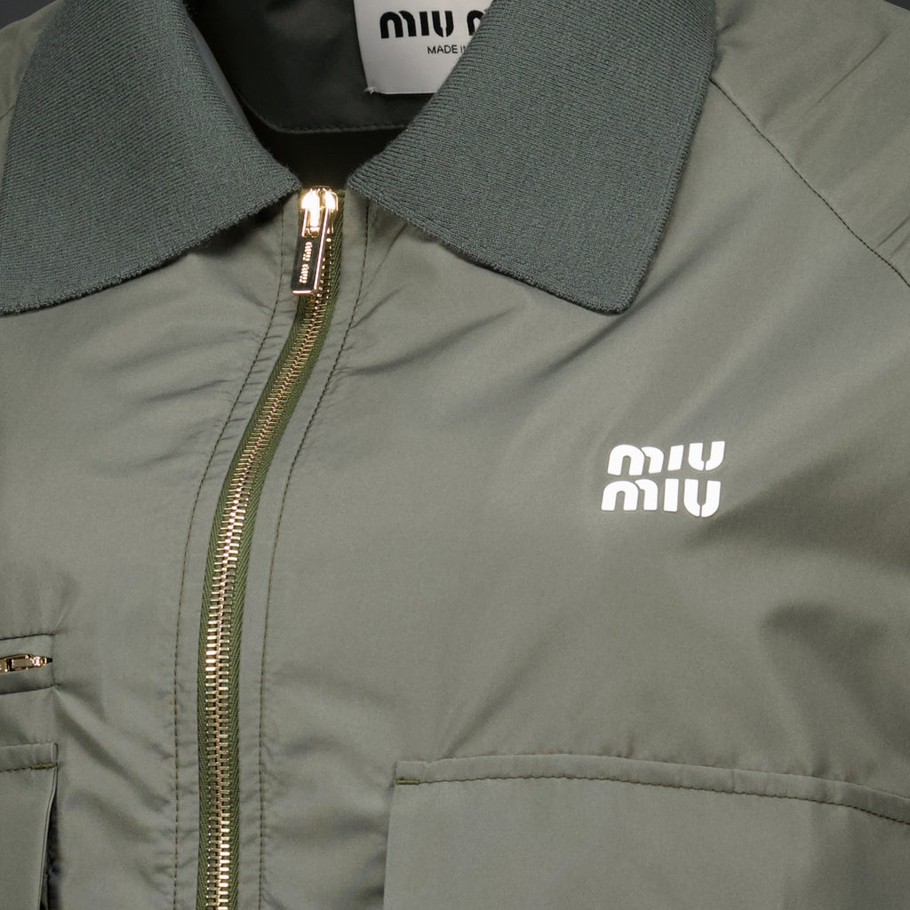 Vestes Casaco Kaki em Tecido Técnico Miu Miu Kaki Femme