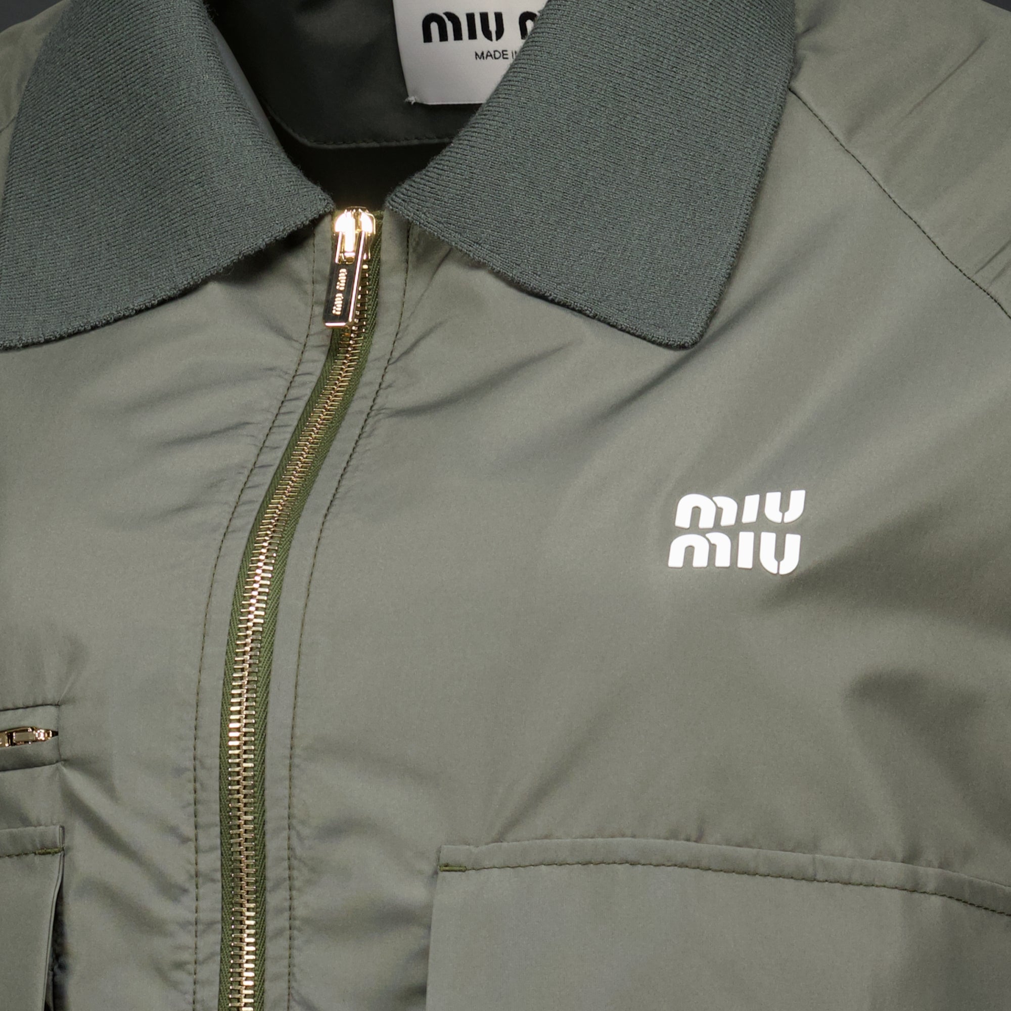 Vestes Casaco Kaki em Tecido Técnico Miu Miu Kaki Femme