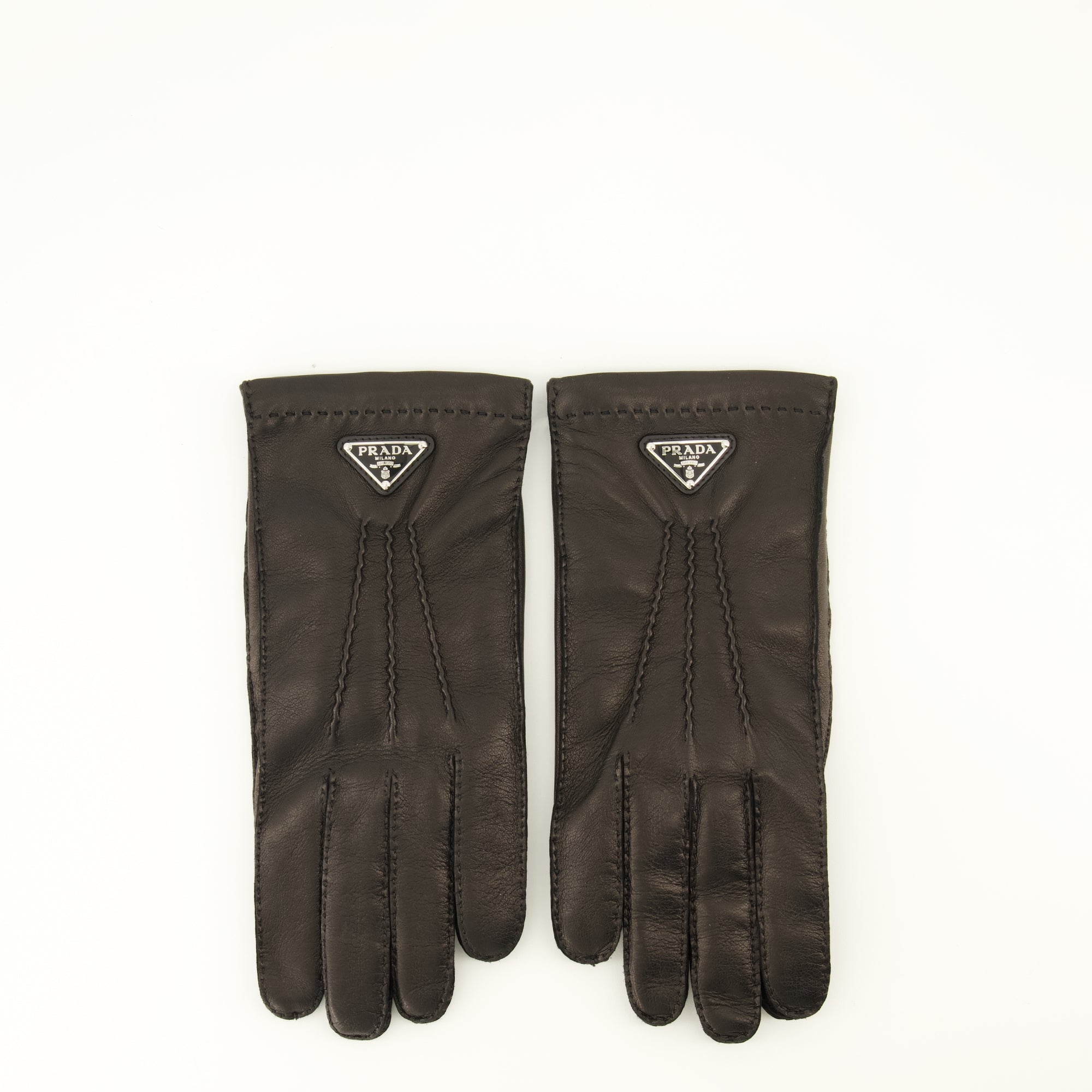 Écharpe en laine noir et gris Prada
