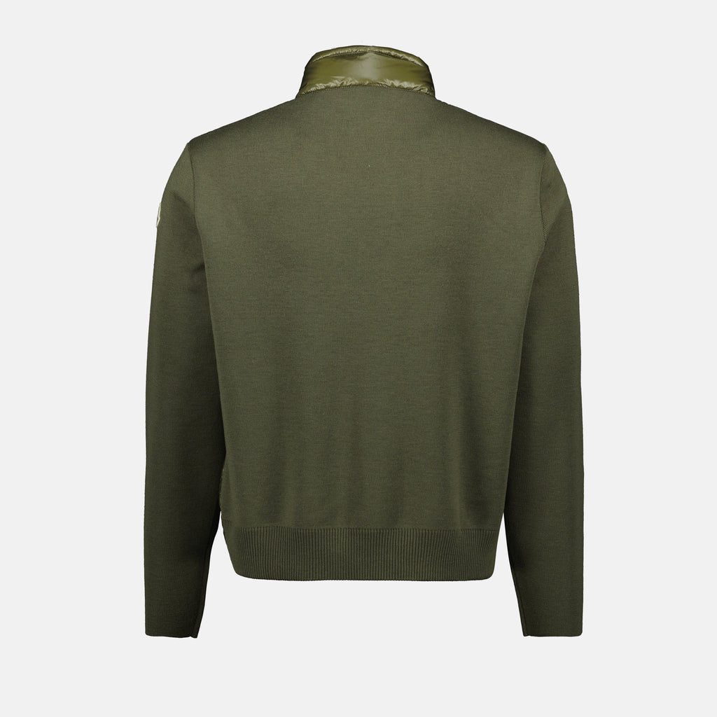 재킷 투톤 퀼팅 재킷 Moncler 카키색 옷감 Homme