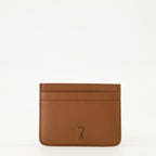 Imagen del portador de tarjetas AMI de corazón marrón de la marca Ami PARIS para Unisex - Temporada Primavera-Verano 2026 - Vista Frontal