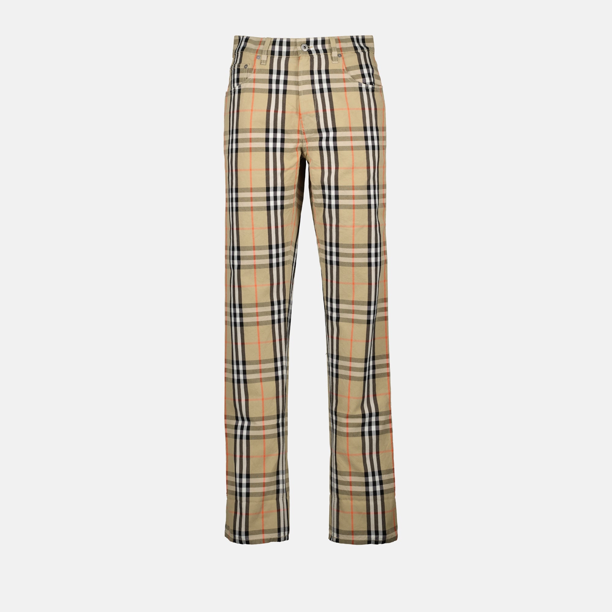Pantalons Pantalon à carreaux Burberry Beige Homme