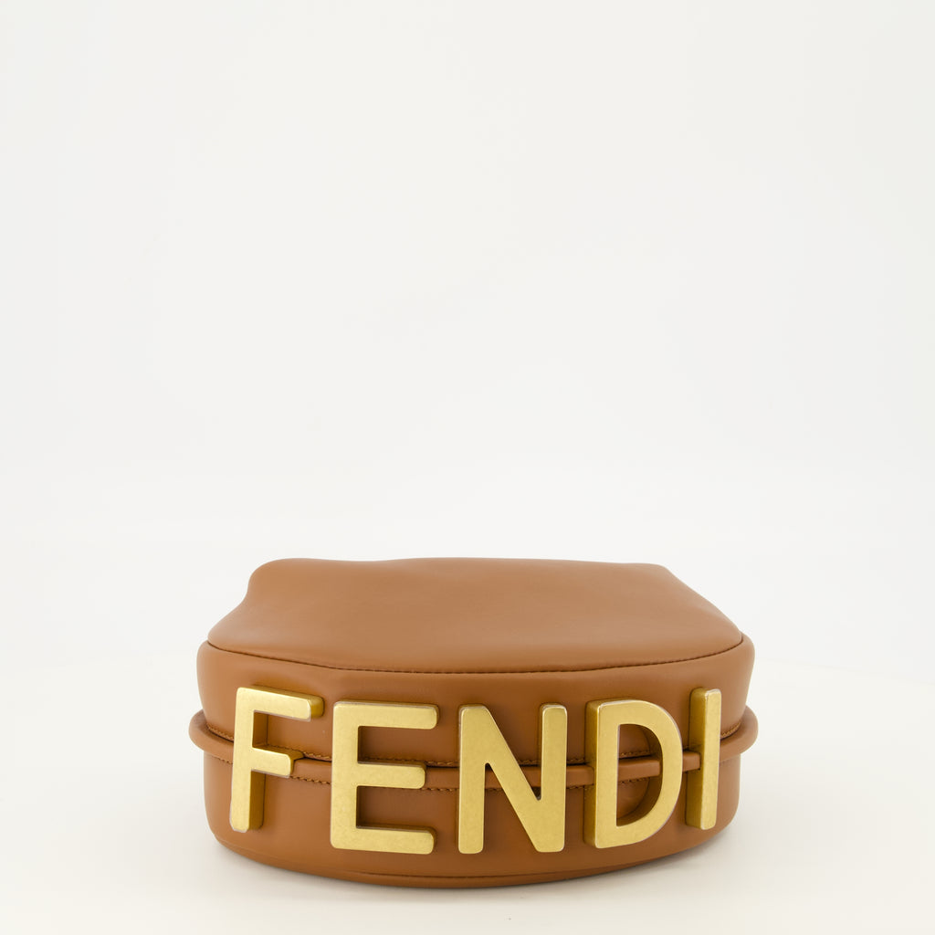 Sacs à main et épaule Fendigraphy Mini Brown Leather Bag Fendi Marron Femme