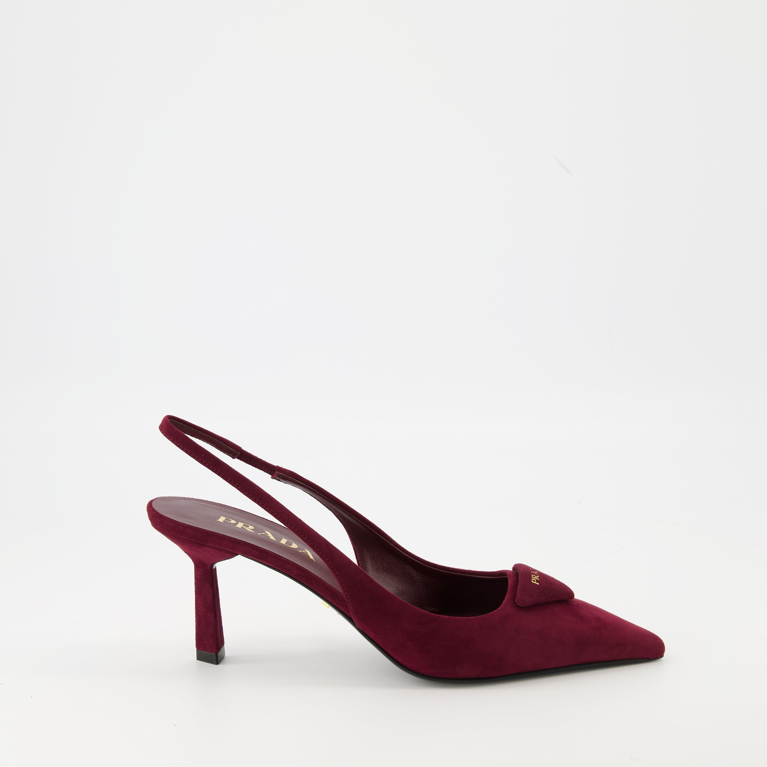 Image of the Prada Women's suede calfskin pumps - Fall-Winter 2025 - Right side view