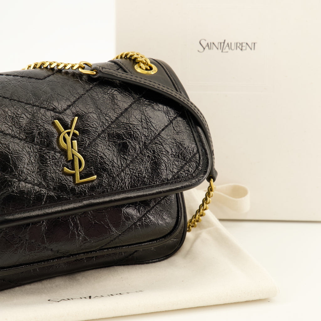 Sacs à main et épaule Niki mini schwarze Lederhandtasche Saint Laurent Noir Femme